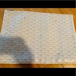 Goyard Style White PVC Laptop Case with Dustbag